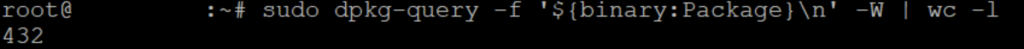 comando dpkg-query mostra o número de pacotes instalados