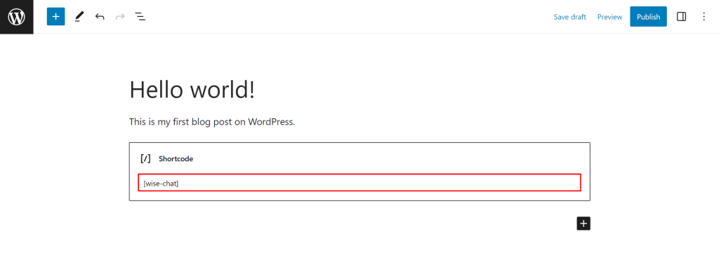 adicionando chat ao wordpress via shortcode