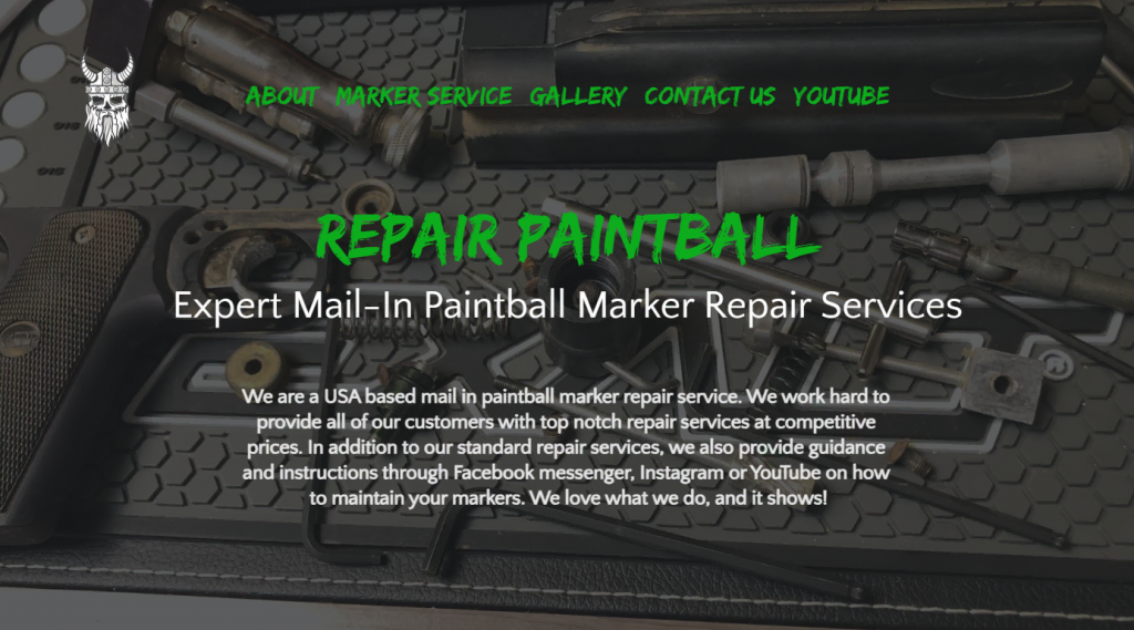 Página inicial de Repair Paintball