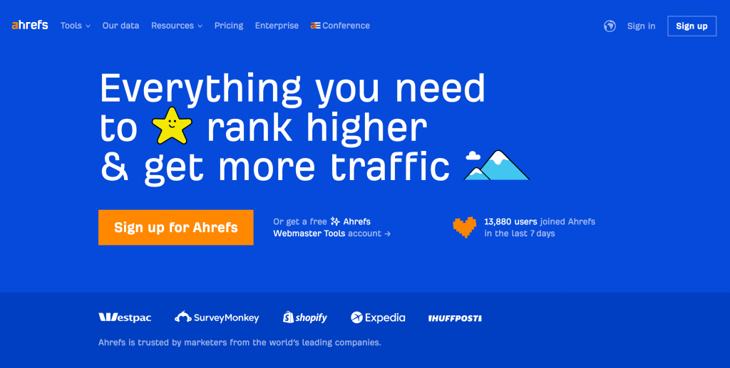 Site do Ahrefs