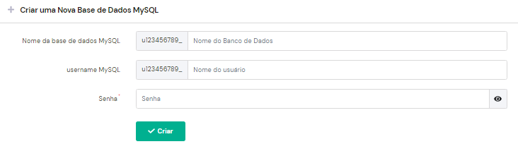 Criando novo banco de dados MySQL pelo hPanel