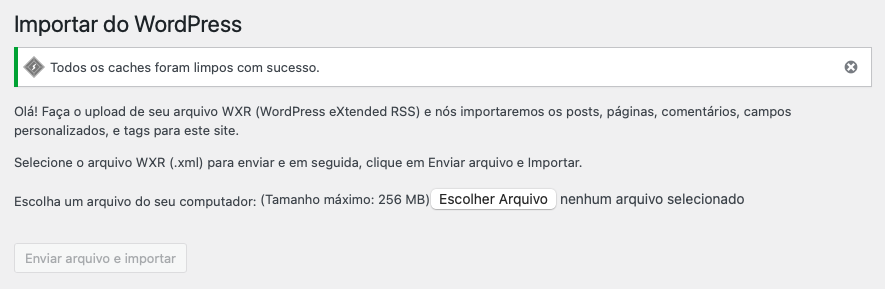 importando conteúdo do wordpress.com para o wordpress.org