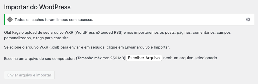 importando conteúdo do wordpress.com para o wordpress.org