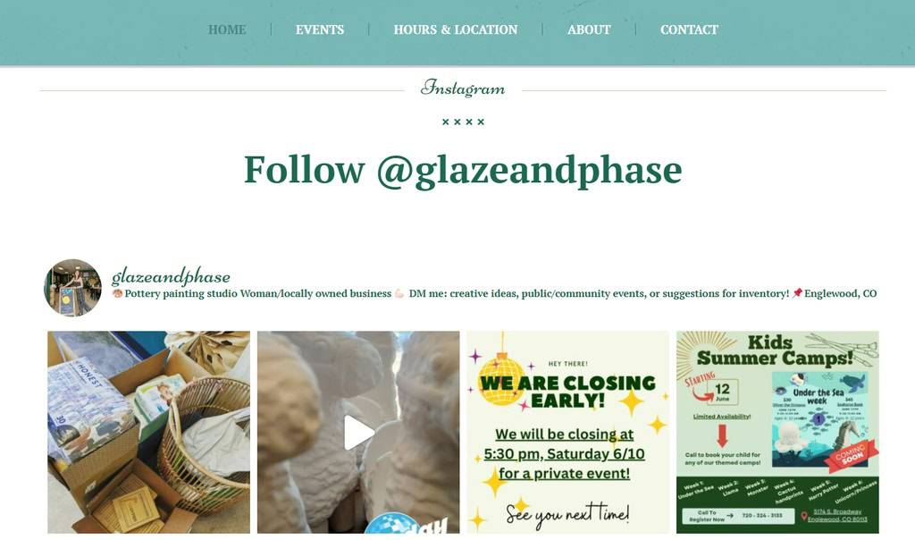 página do instagram do site de professor the glaze & phase