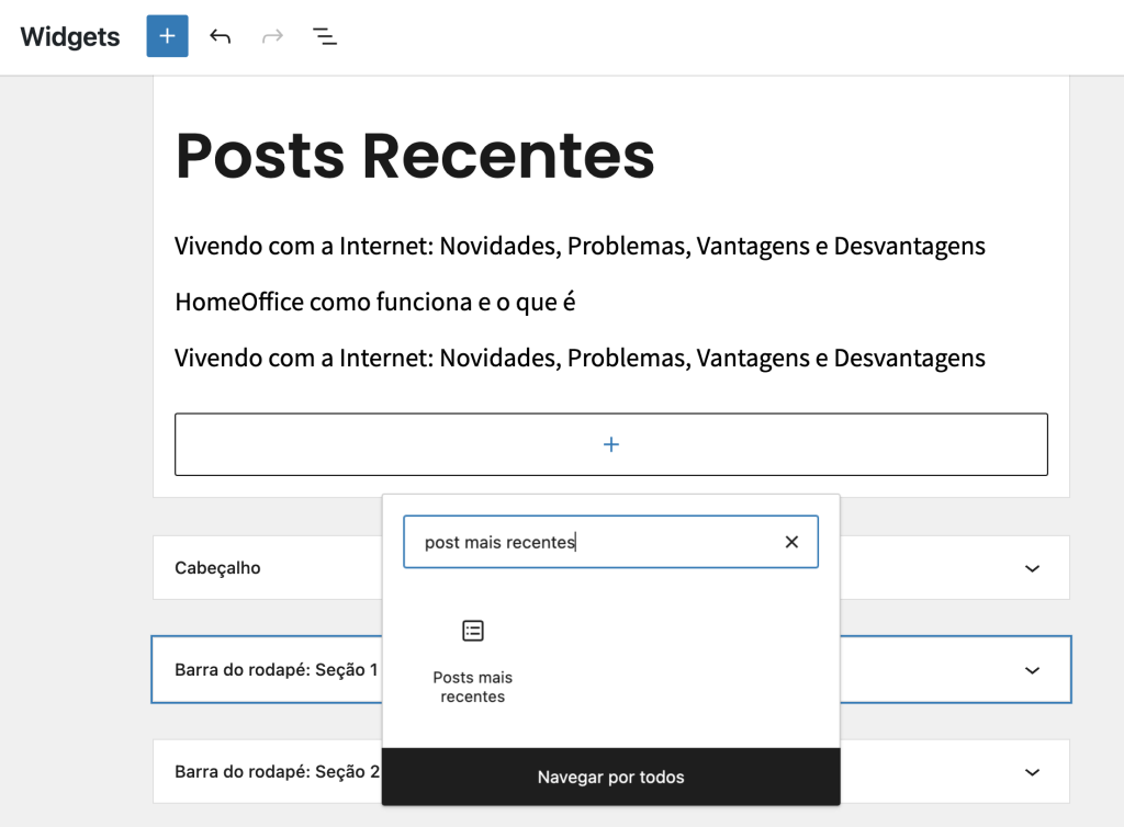 Widgest de Posts Recentes