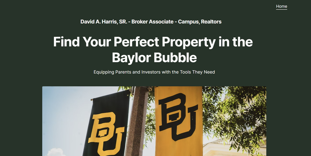 captura de tela do site Baylor bubble real estate