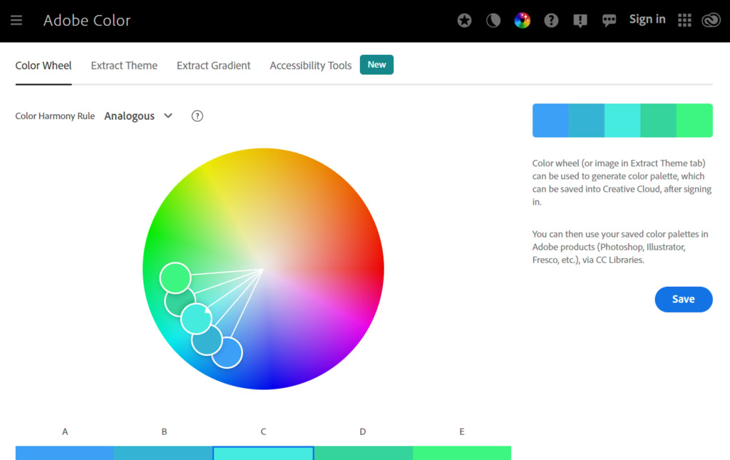 serviço adobe color wheel