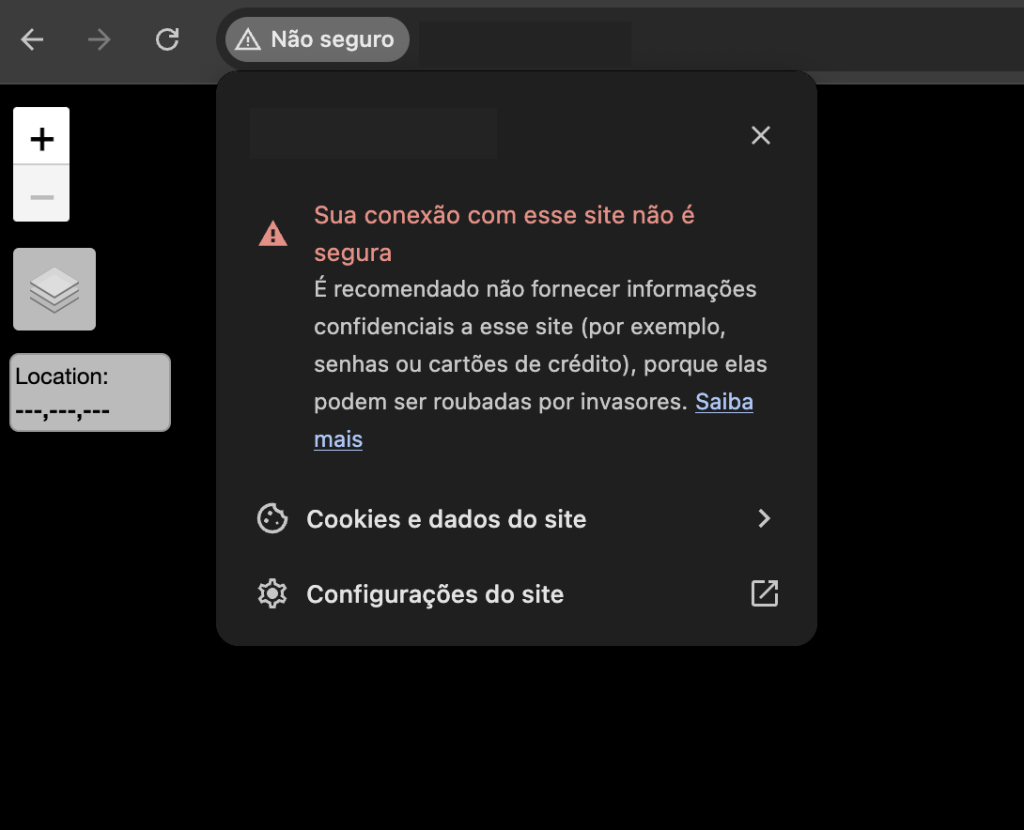 Erro de conexão não é segura