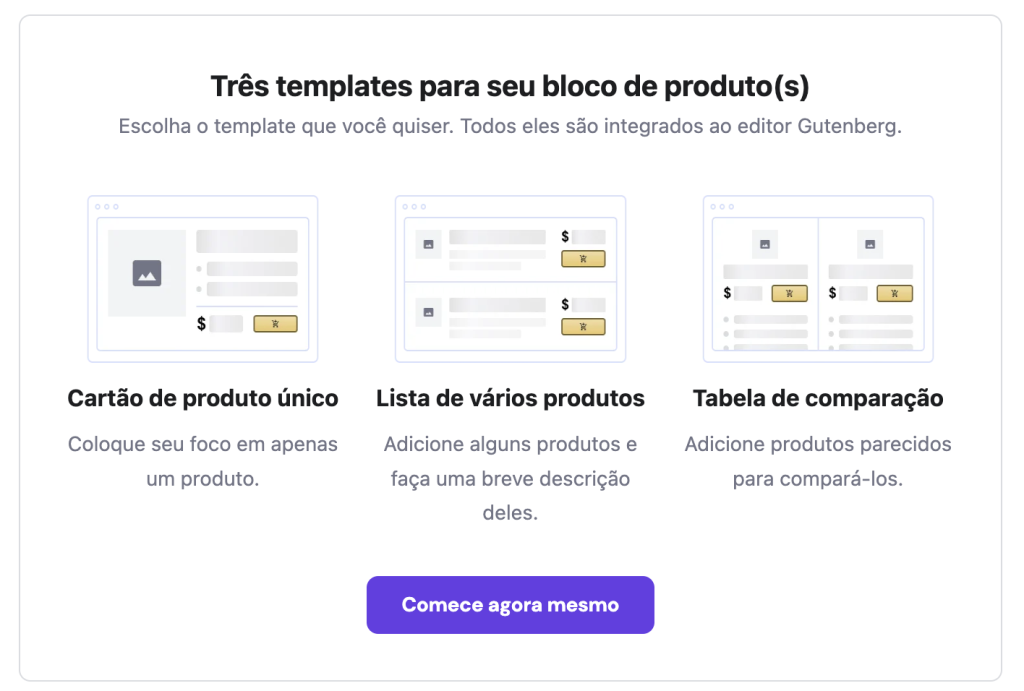 Templates para criar bloco de produtos da Amazon