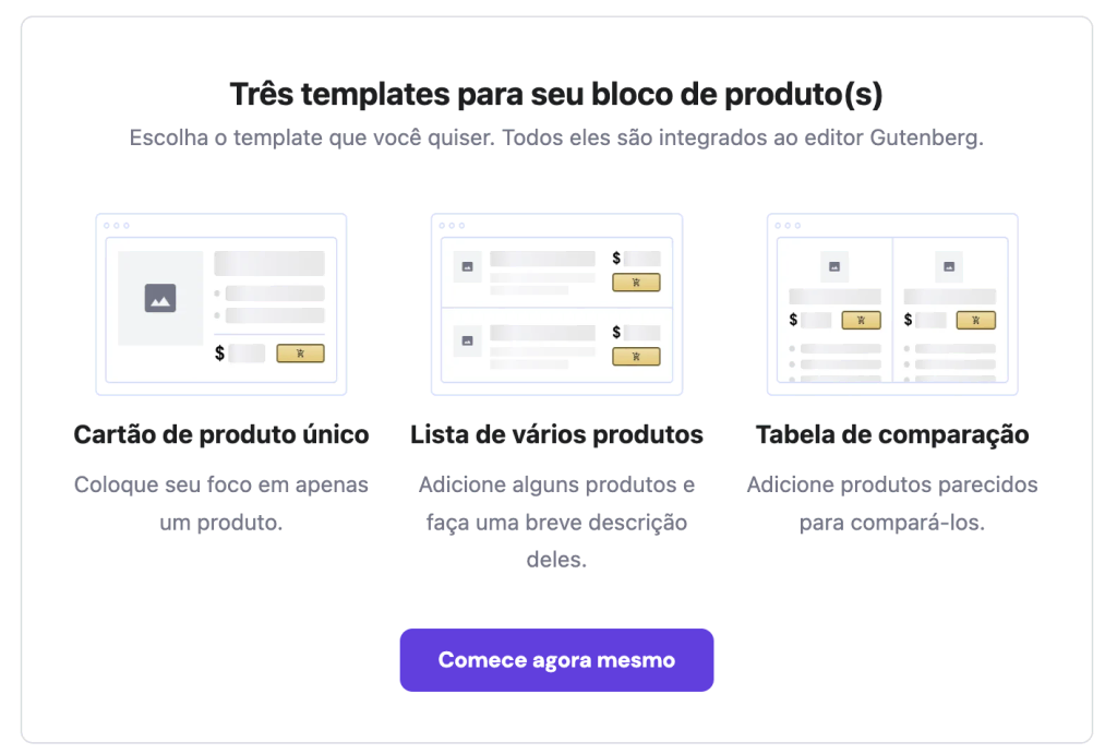 Templates para criar bloco de produtos da Amazon