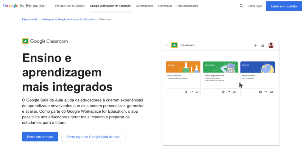 site do google classroom