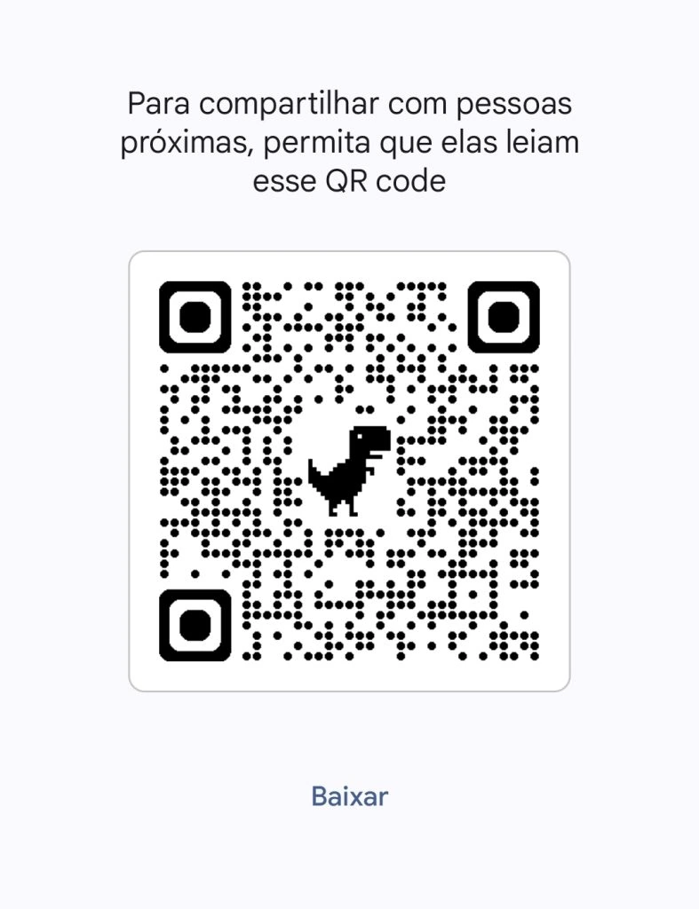 tela de compartilhar qr code no chrome para smartphone