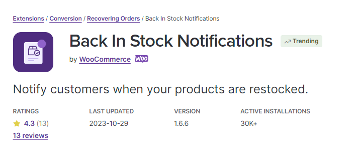 plugin de gerenciamento de estoque para woocommerce back in stock notifications