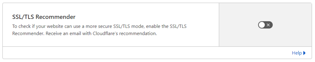 Recomendador de SSL/TLS da Cloudflare