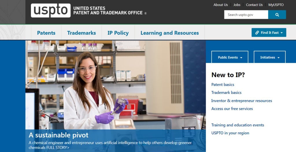 site da uspto